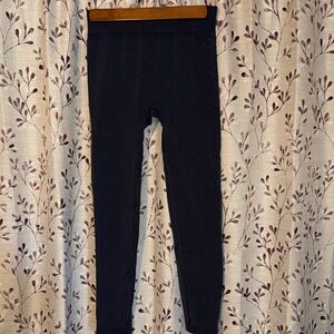 Black Textured Leggings - Slim Fit